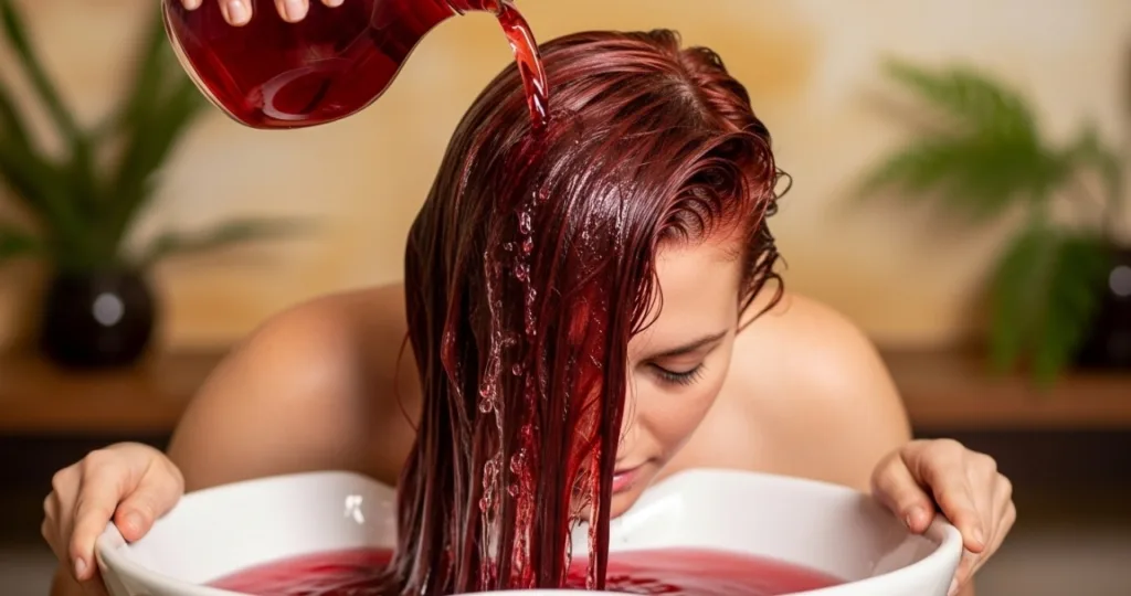Cha de hibisco para dar brilho e cor a fios ruivos