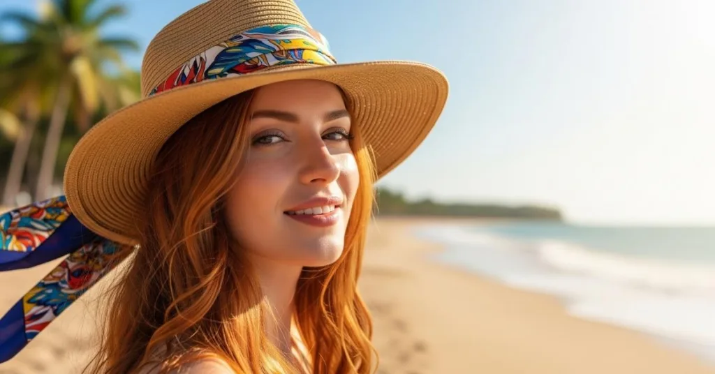 Chapeus e lencos como aliados da protecao capilar no verao