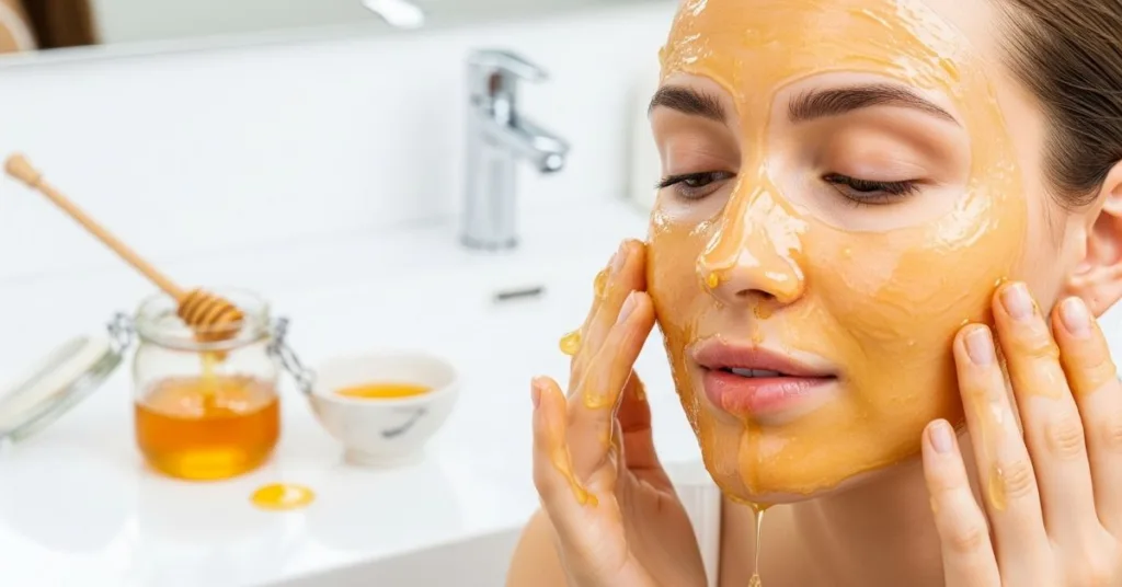 Hidratacao facial com mascaras de mel