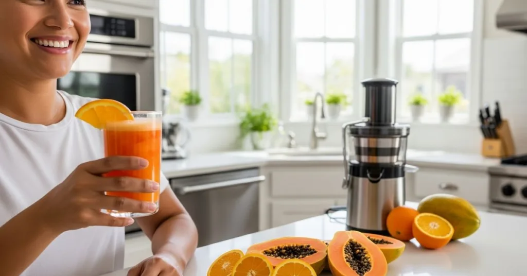Laranja com mamao para estimular producao de colageno