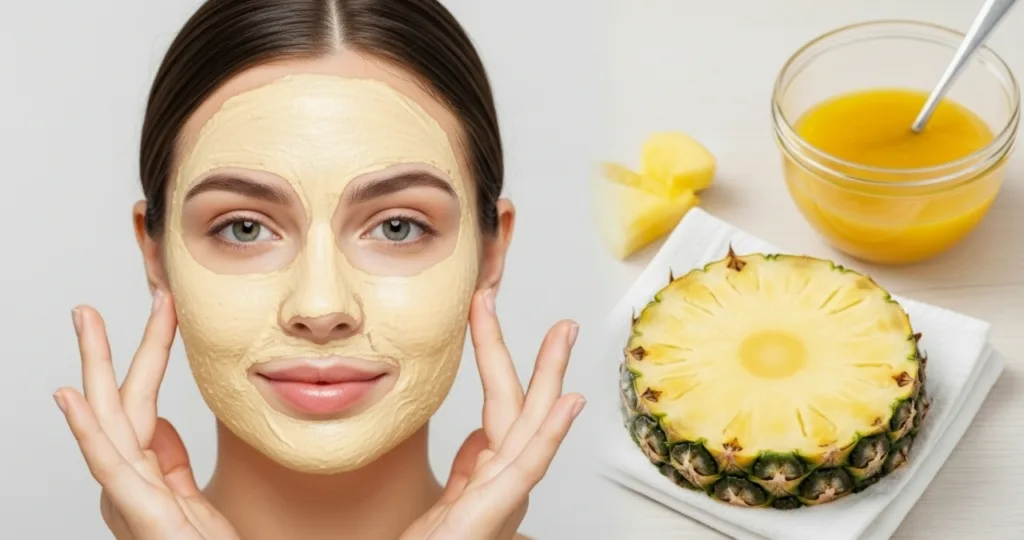 Máscara facial de abacaxi ajuda a renovar a pele e devolver o brilho natural ao rosto Mascara de abacaxi para pele radiante