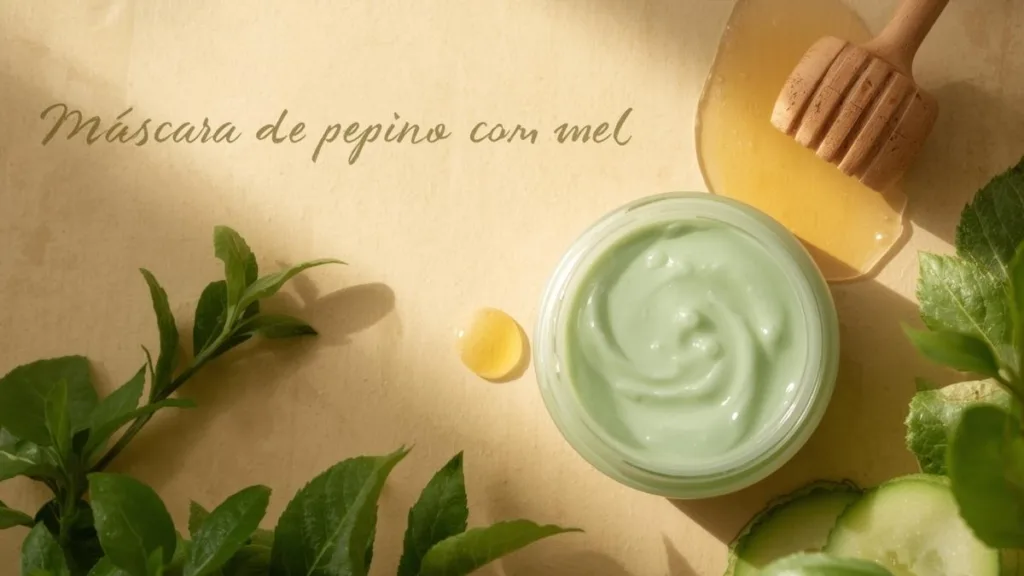 Mascara de pepino e mel para pele oleosa