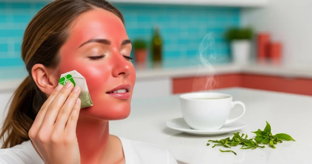 Mascaras calmantes de cha verde para pos sol