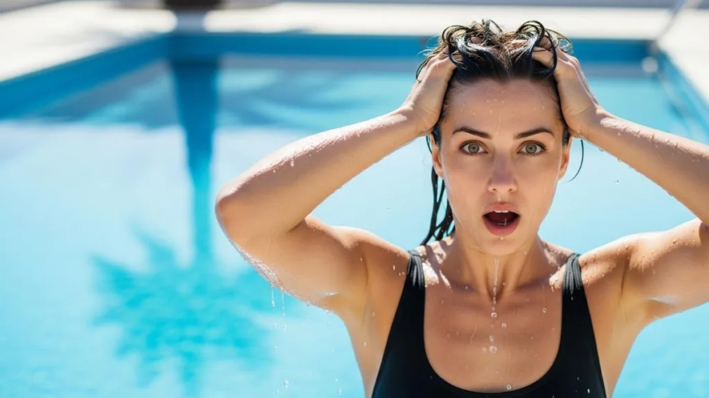 O efeito do cloro da piscina na raiz do cabelo