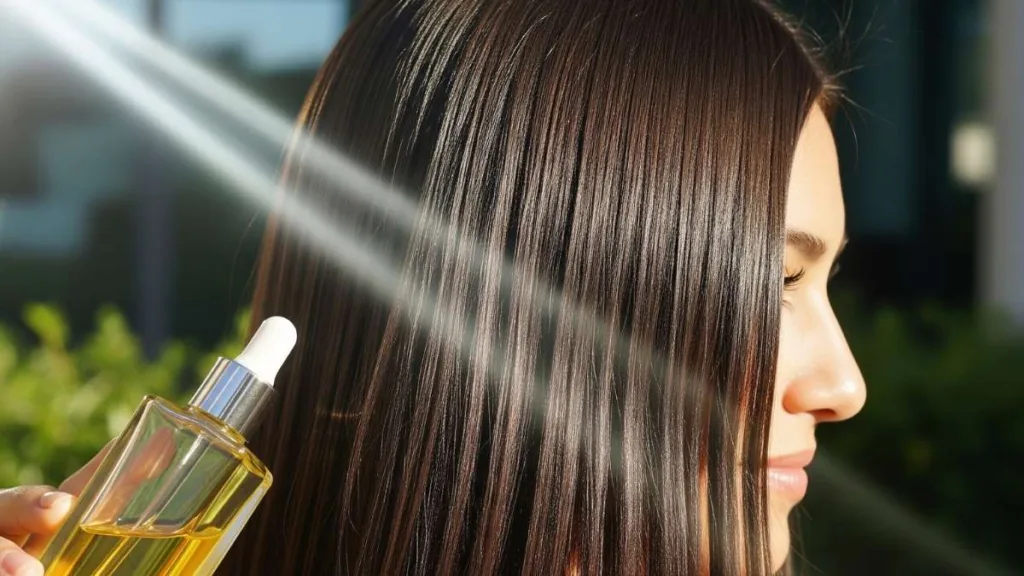 Oleos capilares iluminadores que refletem luz solar
