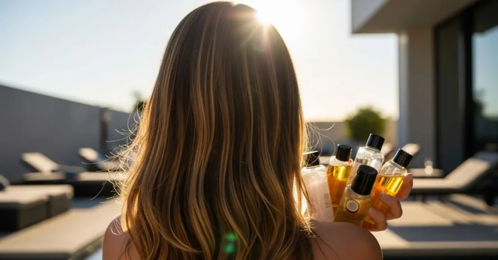 Oleos naturais que protegem os fios do sol
