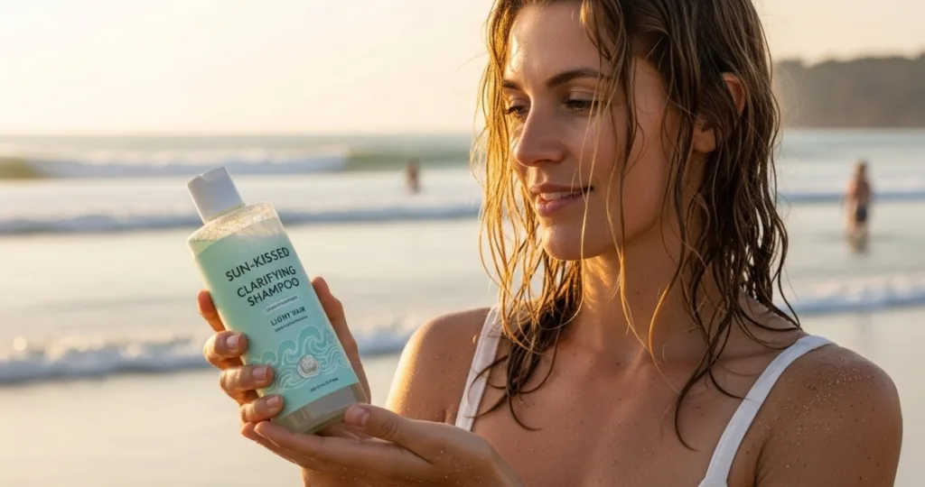 Shampoos clareadores suaves ajudam a manter o tom dos cabelos claros após dias de sol e praia Shampoos clareadores suaves para cabelos claros pos praia