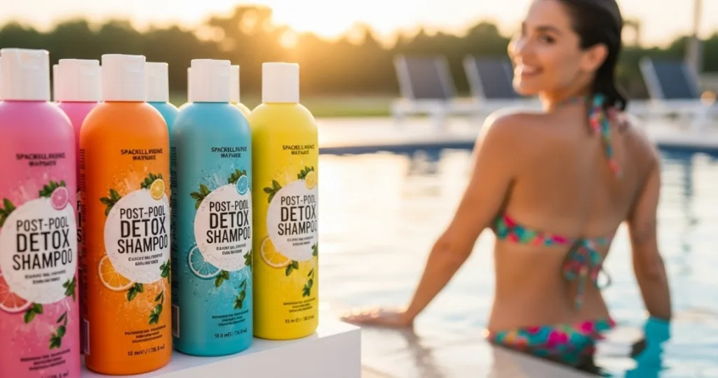 Shampoos detox ideais para remover resíduos da piscina e recuperar o brilho dos fios Shampoos detox especificos para pos piscina