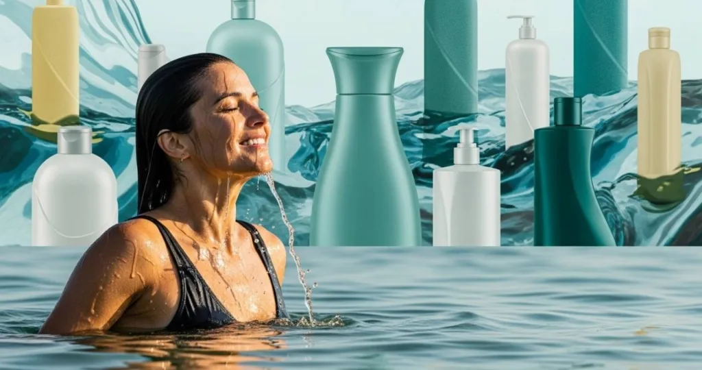 Shampoos que removem sal do cabelo sem agredir os fios depois da piscina ou do mar