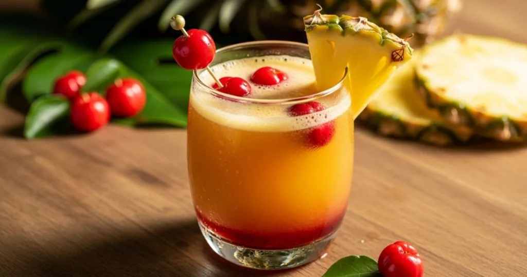 Suco de Abacaxi com acerola para evitar ressecamento da pele