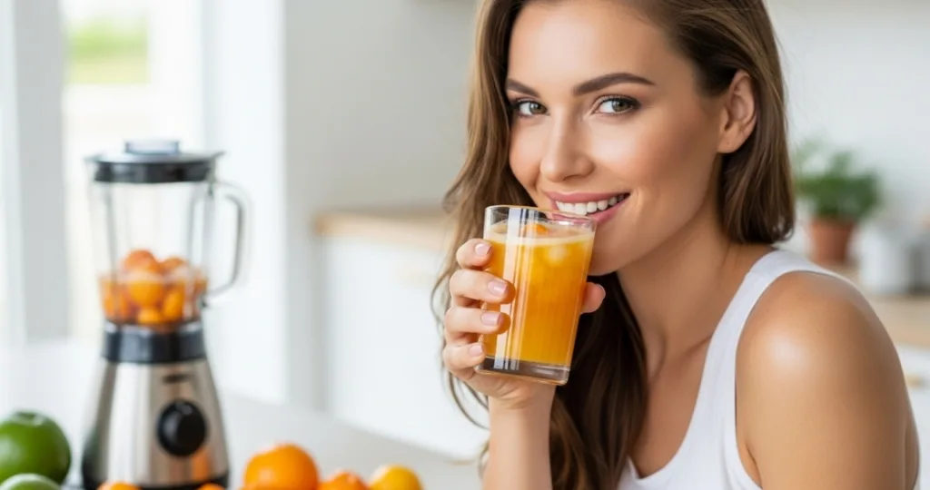 Suco de Pitanga com laranja para antioxidante natural da pele