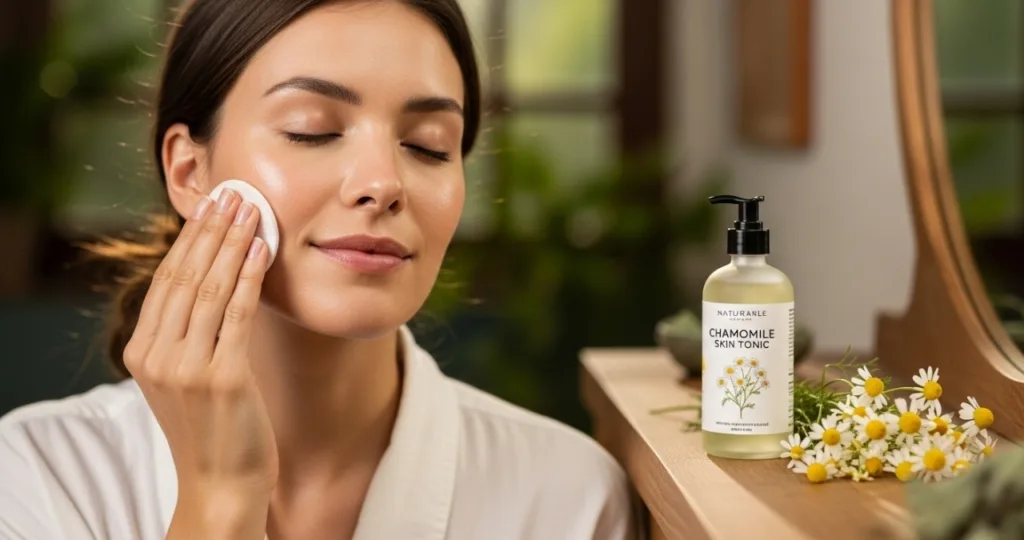 Tonico natural com camomila para a pele