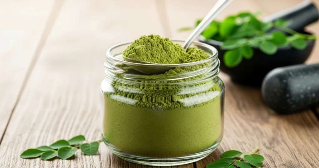 po de Moringa e ferro natural para combater anemia